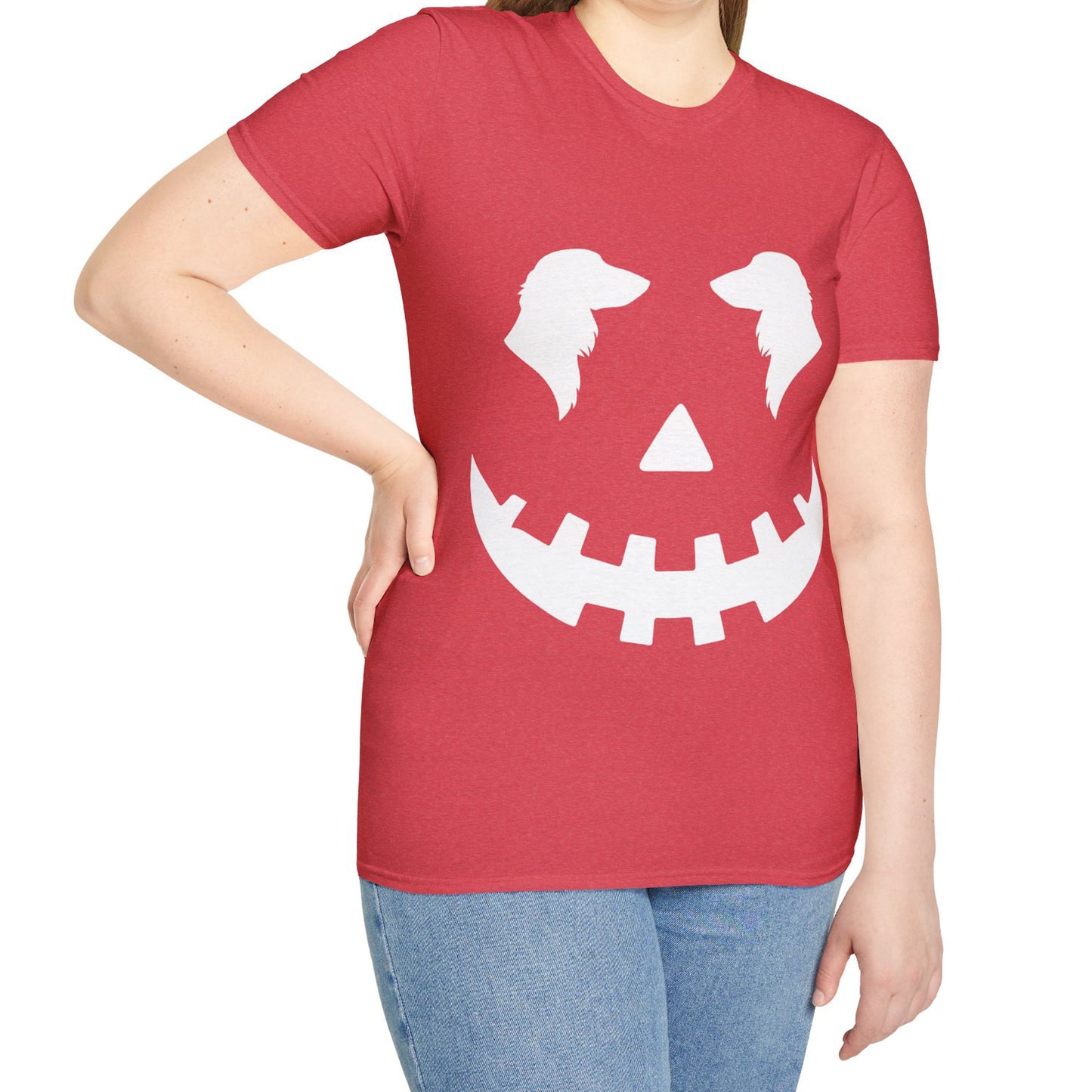 "Long White Jack" Long-Haired Dachshund Halloween Unisex Softstyle T-Shirt