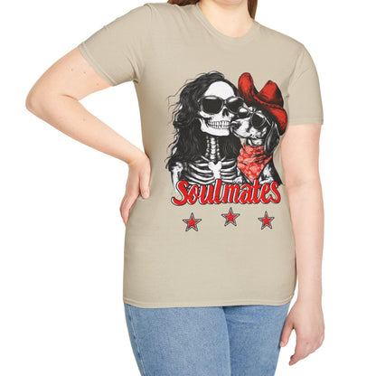 "Smooth Soulmates" Smooth-Haired Dachshund Halloween Unisex Softstyle T-Shirt