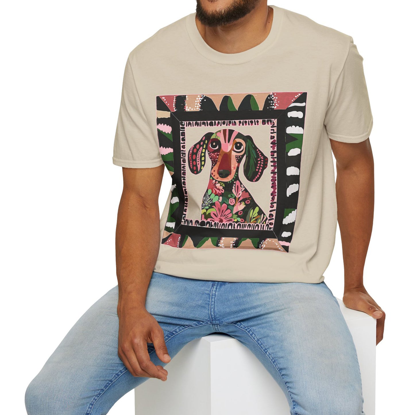 "Smooth Wacky Frame" Smooth-Haired Unisex Softstyle T-Shirt