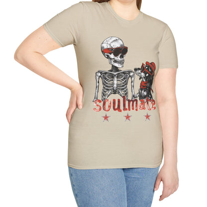 "Soulmate Bros" Long-Haired Dachshund Halloween Unisex Softstyle T-Shirt