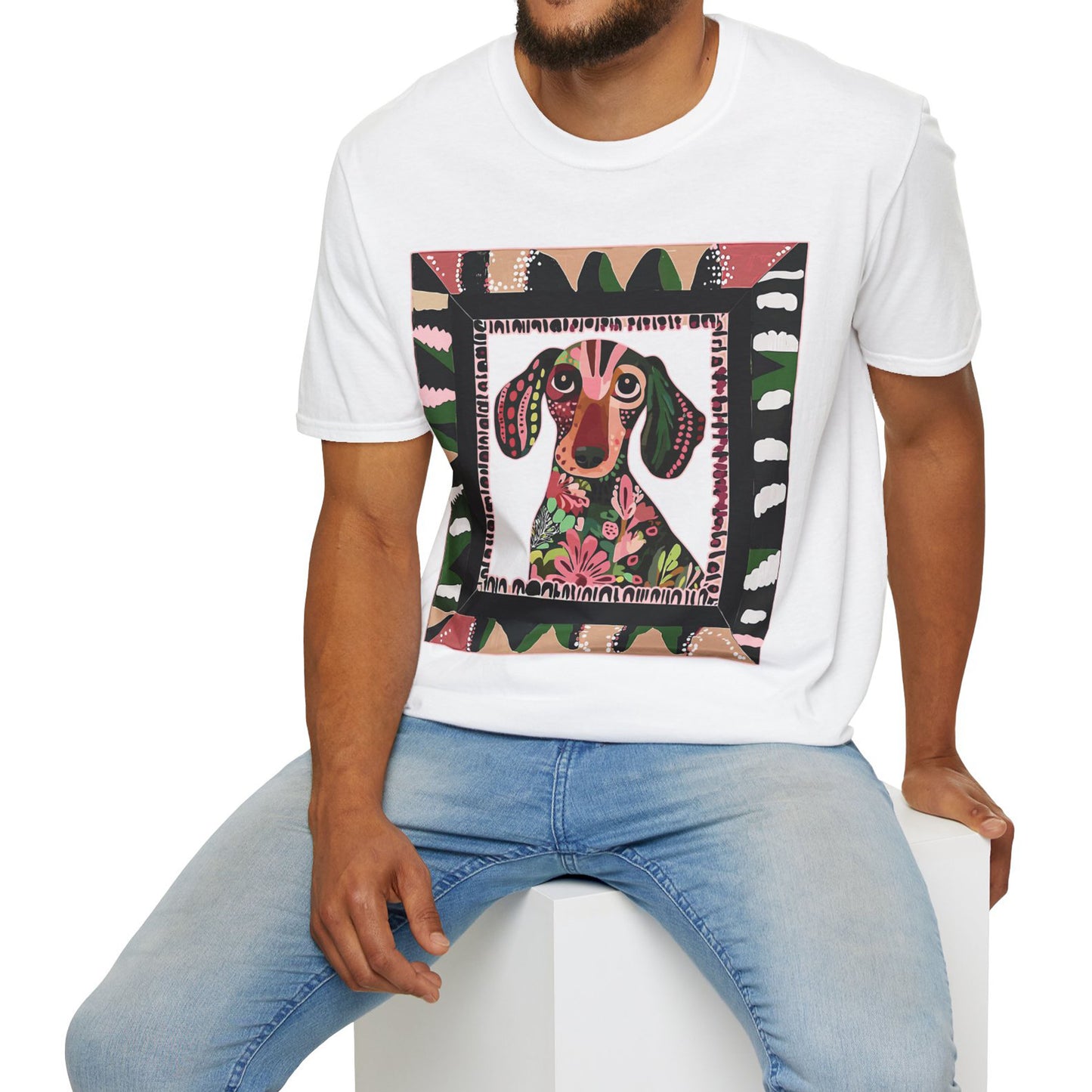 "Smooth Wacky Frame" Smooth-Haired Unisex Softstyle T-Shirt