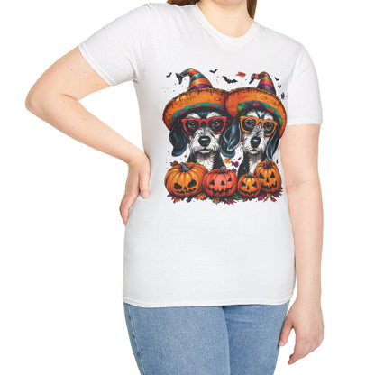 "Confetti" Wire-Haired Dachshund Halloween Unisex Softstyle T-Shirt