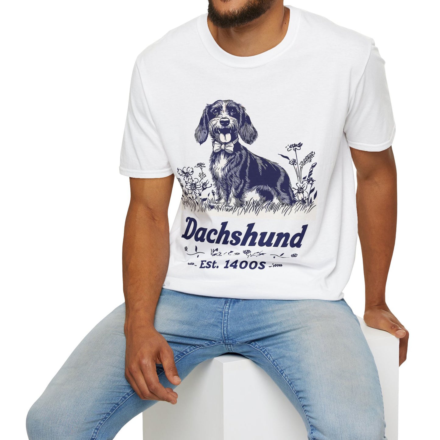 "Circa" Wire-Haired Dachshund Unisex Softstyle T-Shirt