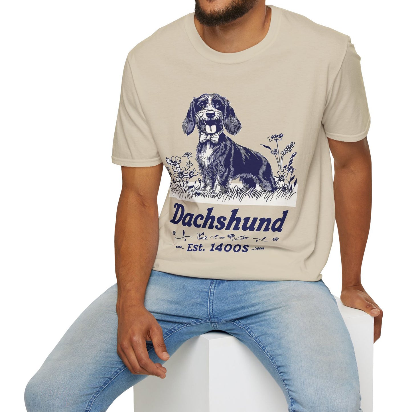 "Circa" Wire-Haired Dachshund Unisex Softstyle T-Shirt