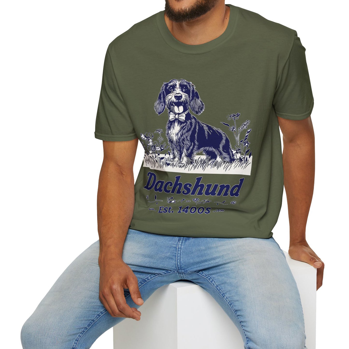 "Circa" Wire-Haired Dachshund Unisex Softstyle T-Shirt