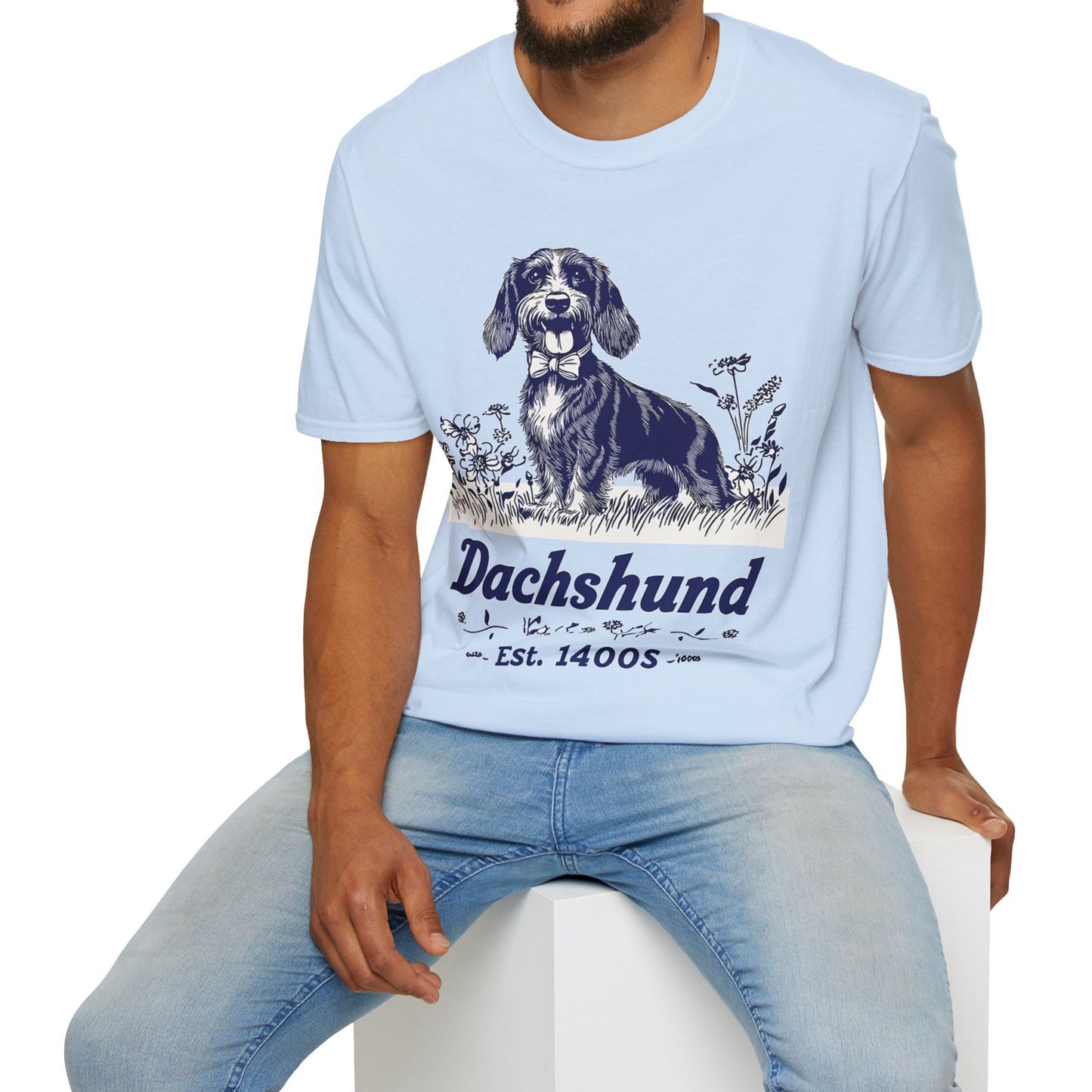 "Circa" Wire-Haired Dachshund Unisex Softstyle T-Shirt