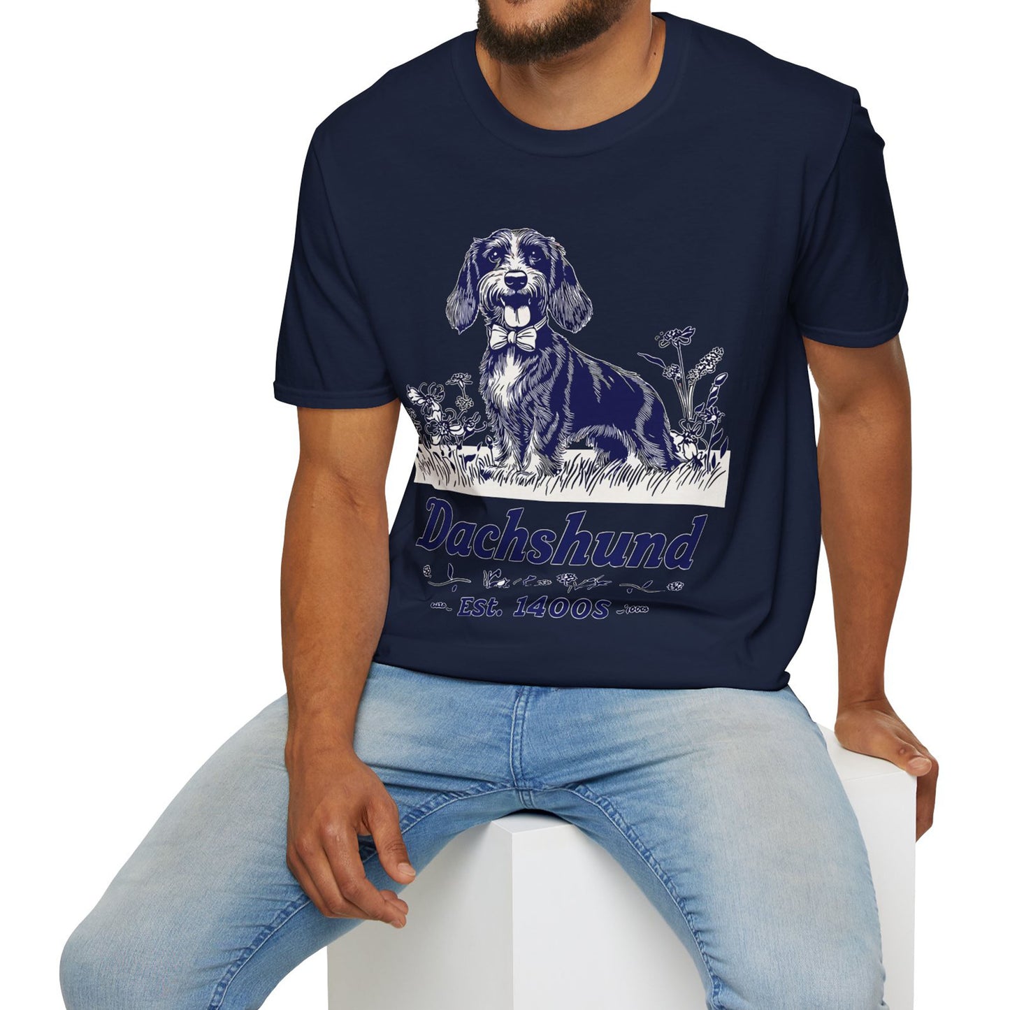 "Circa" Wire-Haired Dachshund Unisex Softstyle T-Shirt