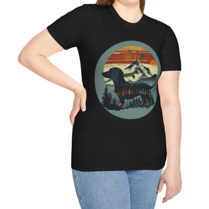 "Smokey" Smooth-Haired Dachshund Unisex Softstyle T-Shirt