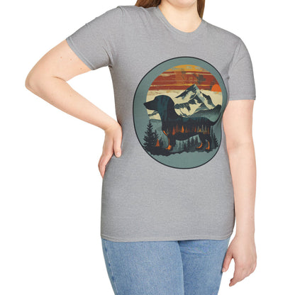 "Smokey" Smooth-Haired Dachshund Unisex Softstyle T-Shirt