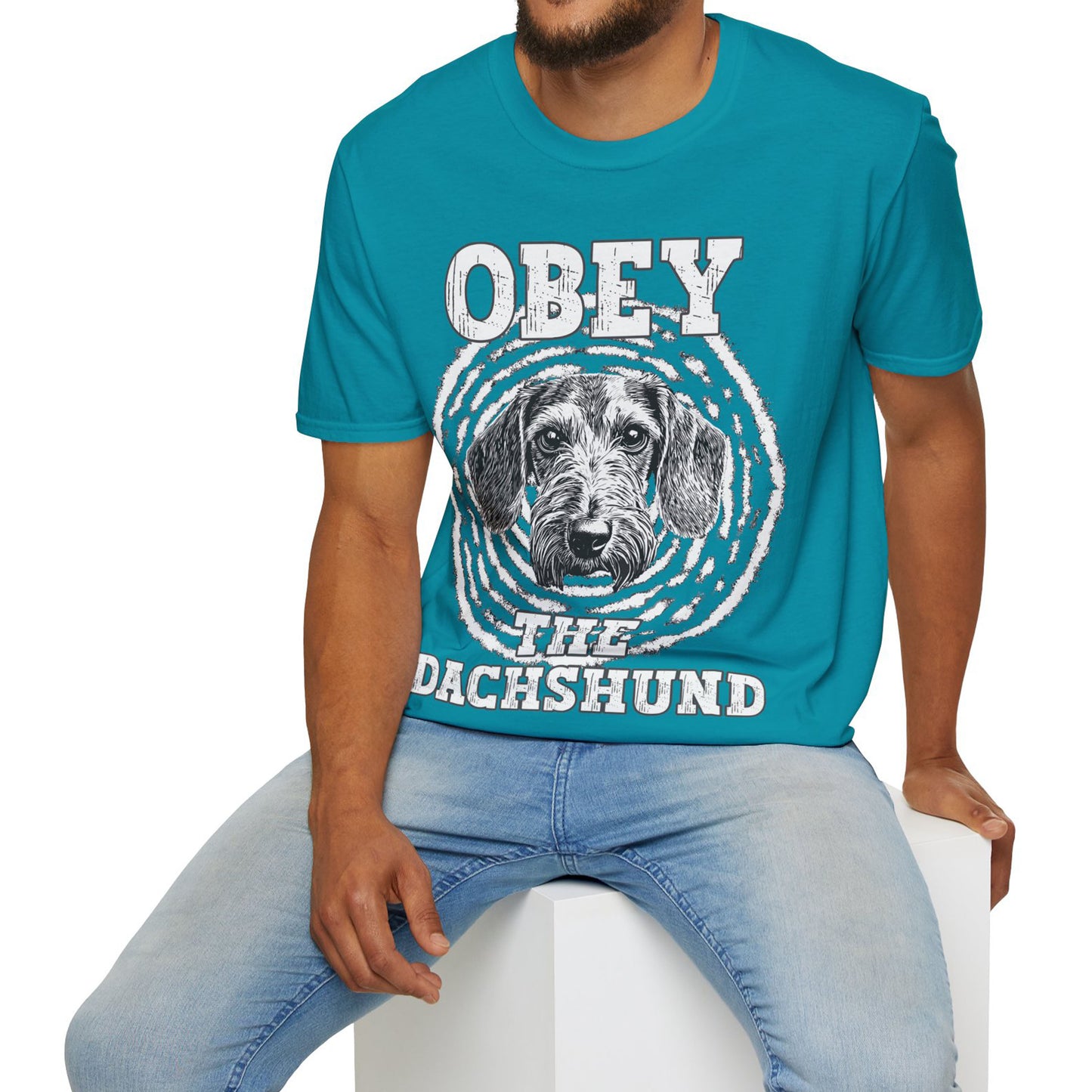 "Obey" Wire-Haired Dachshund Unisex Softstyle T-Shirt