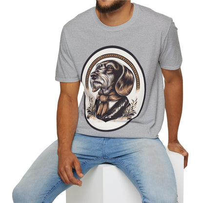 "Distinguished Gentleman" Wire-Haired Dachshund Unisex Softstyle T-Shirt