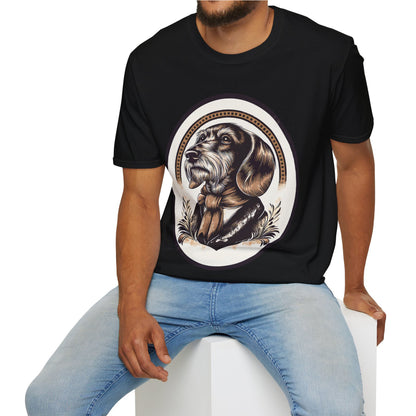 "Distinguished Gentleman" Wire-Haired Dachshund Unisex Softstyle T-Shirt