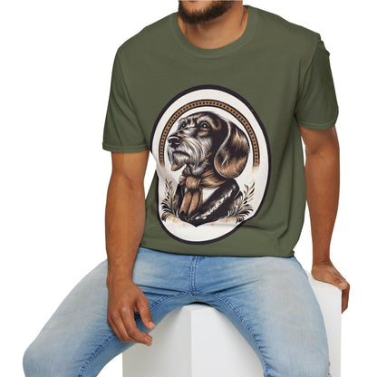 "Distinguished Gentleman" Wire-Haired Dachshund Unisex Softstyle T-Shirt
