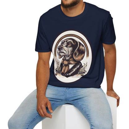 "Distinguished Gentleman" Wire-Haired Dachshund Unisex Softstyle T-Shirt