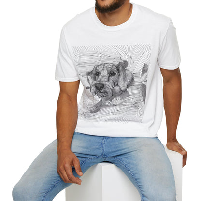 "Wired Joy" Wire-Haired Dachshund Unisex Softstyle T-Shirt
