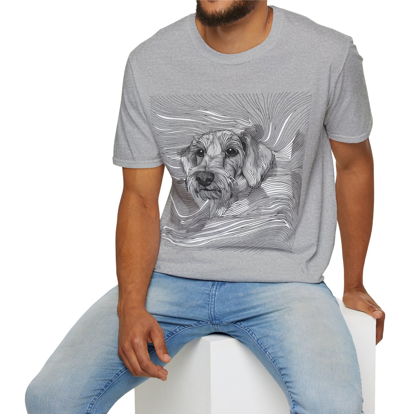 "Wired Joy" Wire-Haired Dachshund Unisex Softstyle T-Shirt