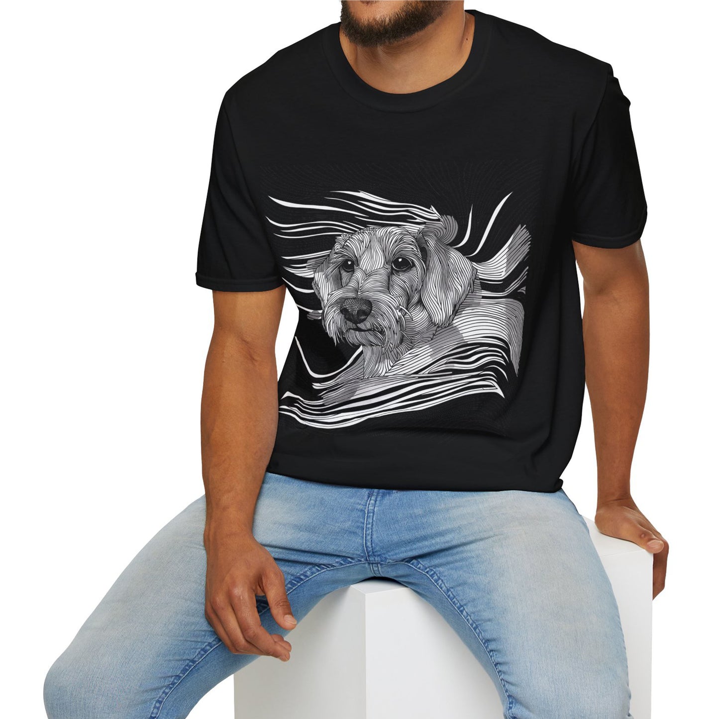 "Wired Joy" Wire-Haired Dachshund Unisex Softstyle T-Shirt
