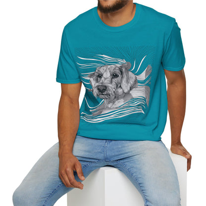 "Wired Joy" Wire-Haired Dachshund Unisex Softstyle T-Shirt