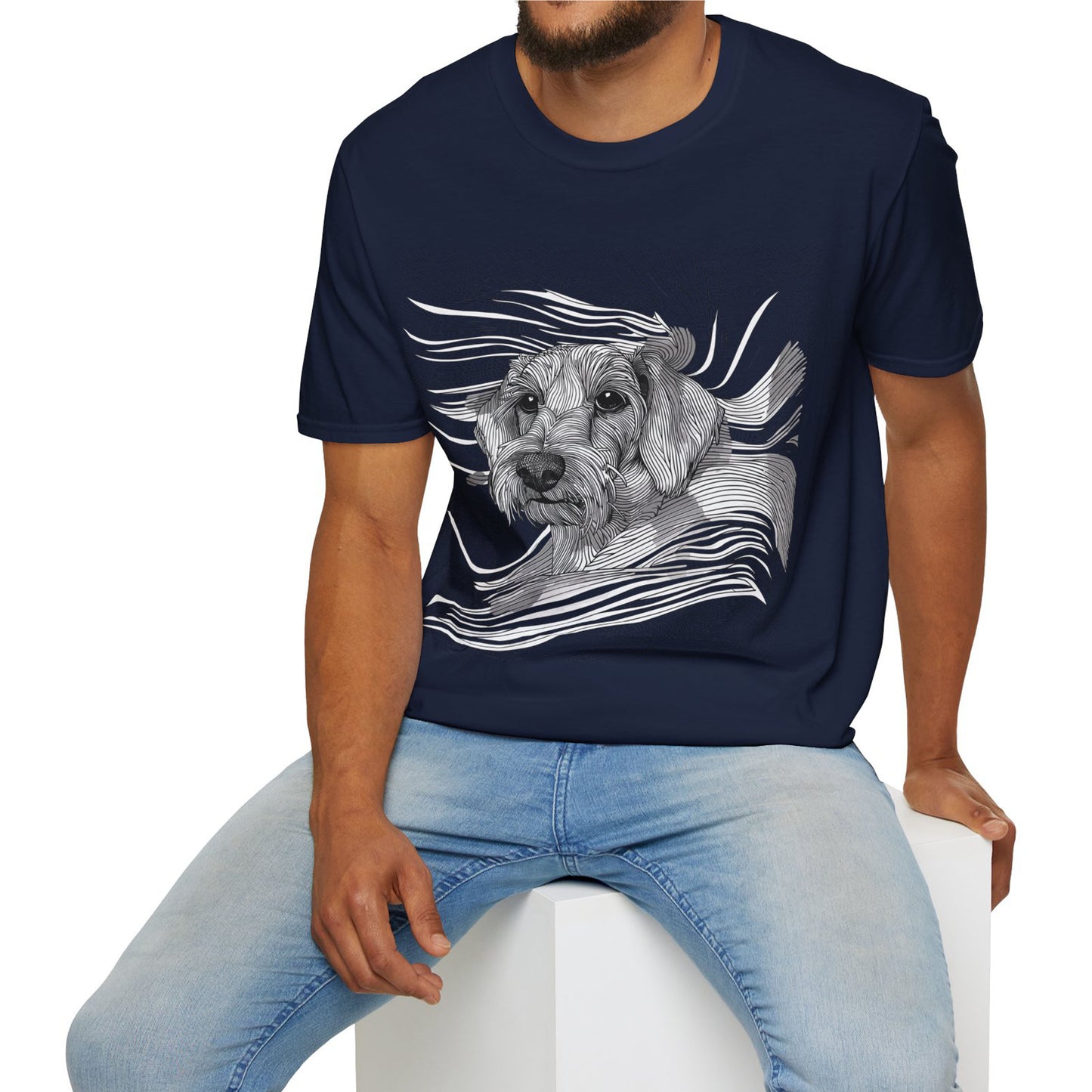 "Wired Joy" Wire-Haired Dachshund Unisex Softstyle T-Shirt