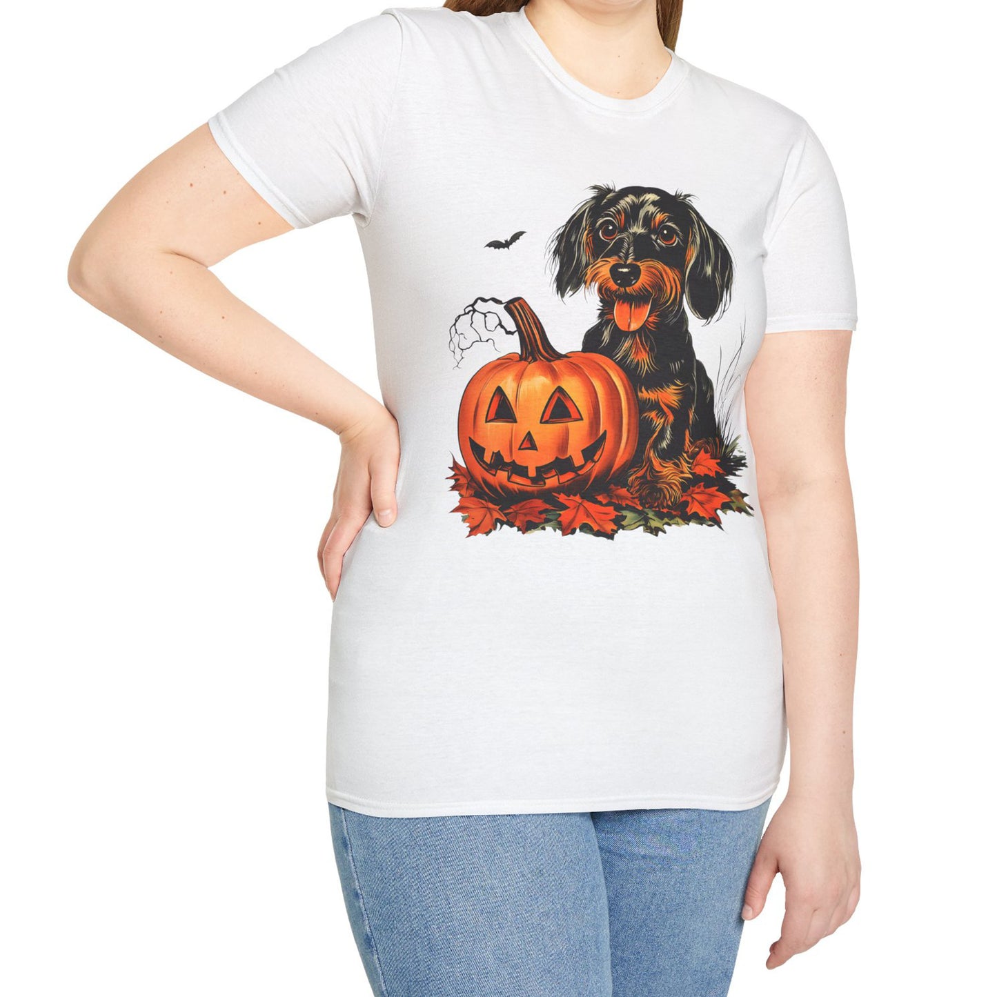"Sweetie" Wire-Haired Dachshund Halloween Unisex Softstyle T-Shirt