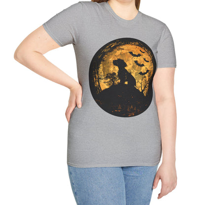 "Moon Child" Wire-Haired Dachshund Halloween Unisex Softstyle T-Shirt