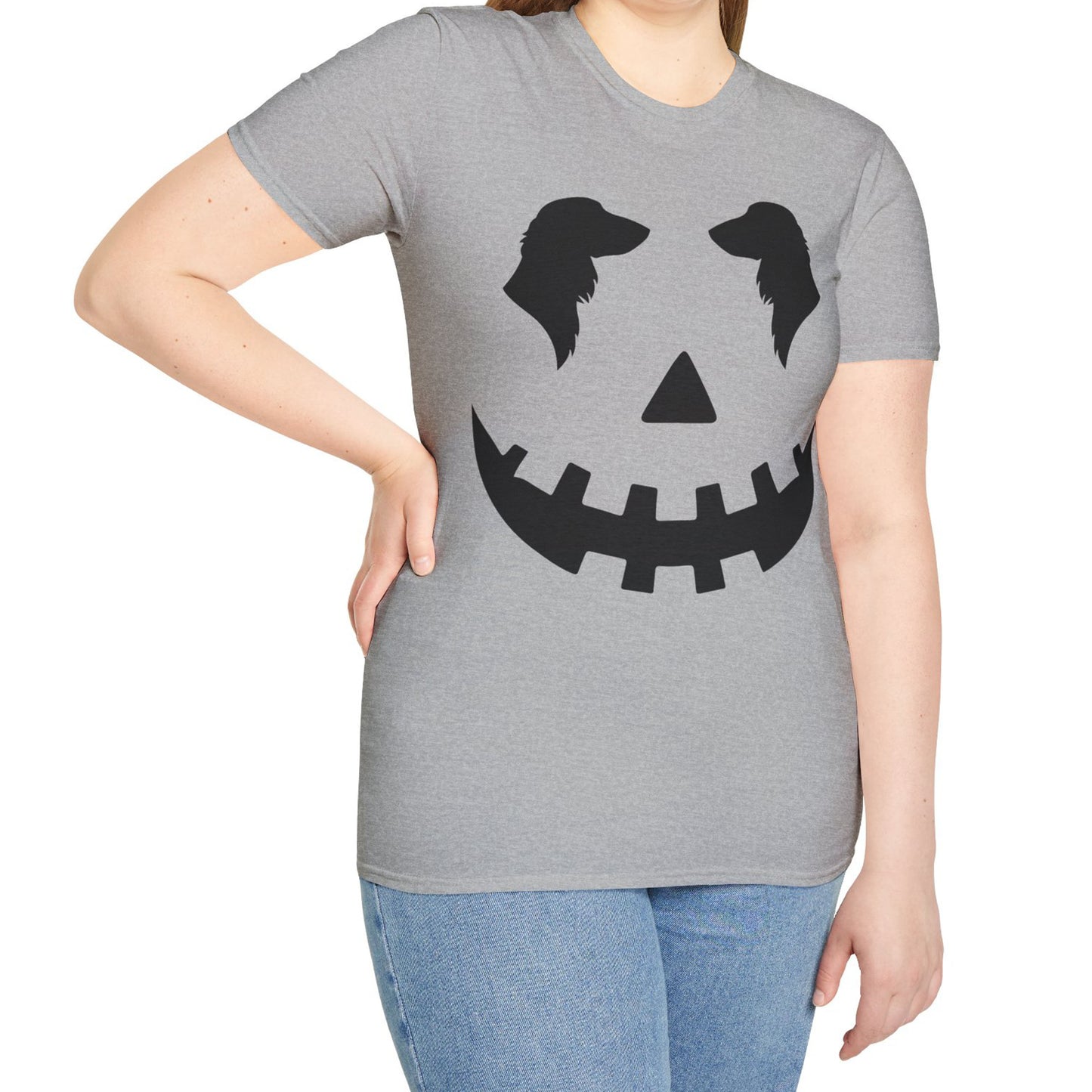 "Long Black Jack" Long-Haired Dachshund Halloween Unisex Softstyle T-Shirt