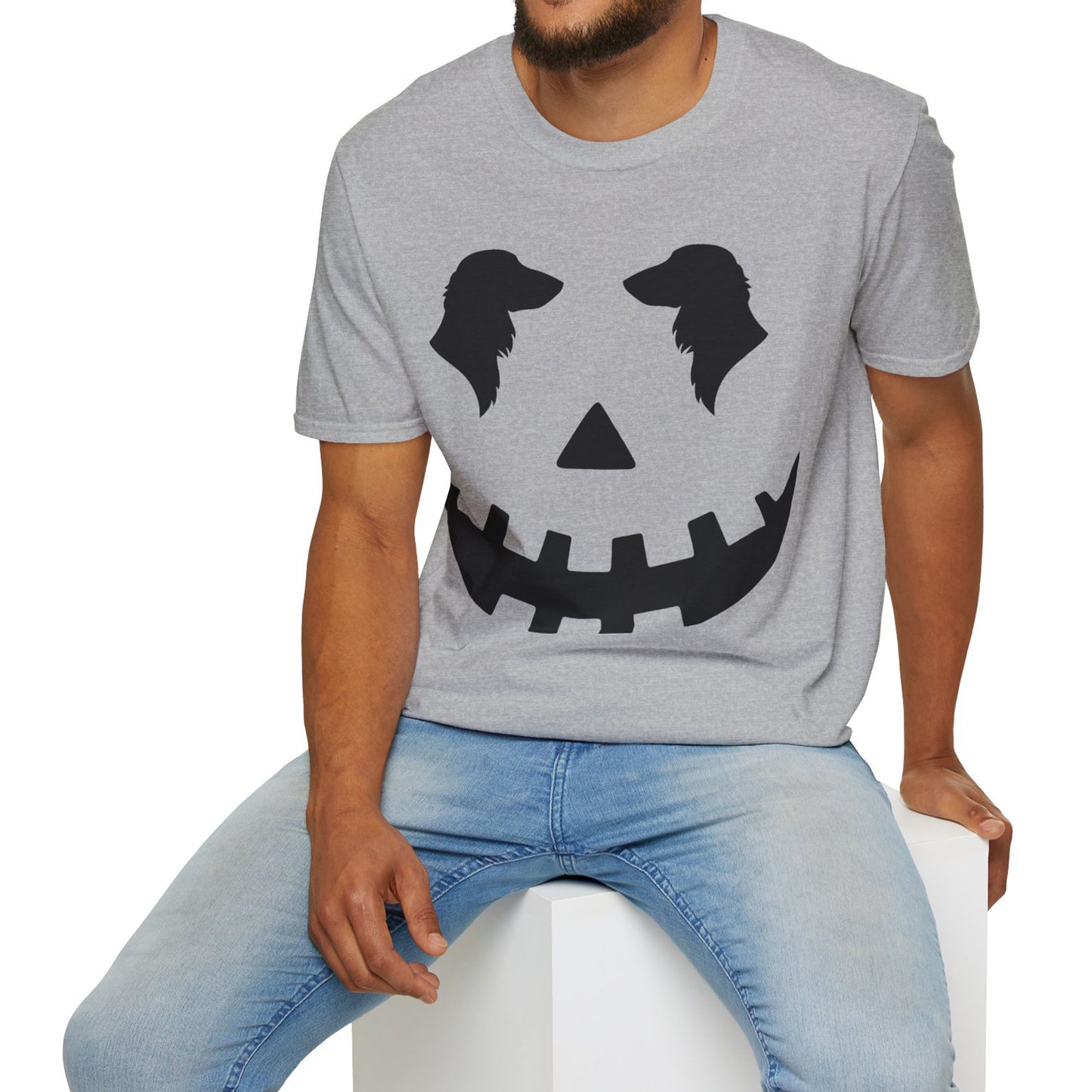 "Long Black Jack" Long-Haired Dachshund Halloween Unisex Softstyle T-Shirt