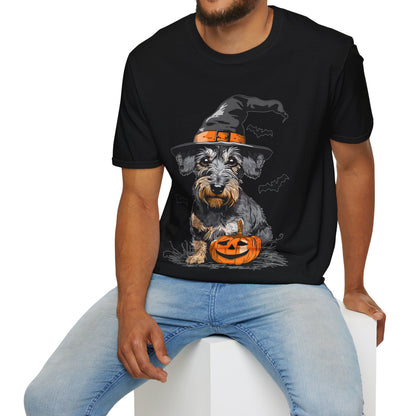 "Pumpkin Pie" Wire-Haired Dachshund Halloween Unisex Softstyle T-Shirt