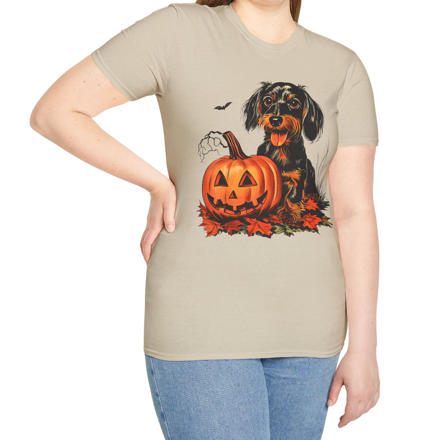"Sweetie" Wire-Haired Dachshund Halloween Unisex Softstyle T-Shirt