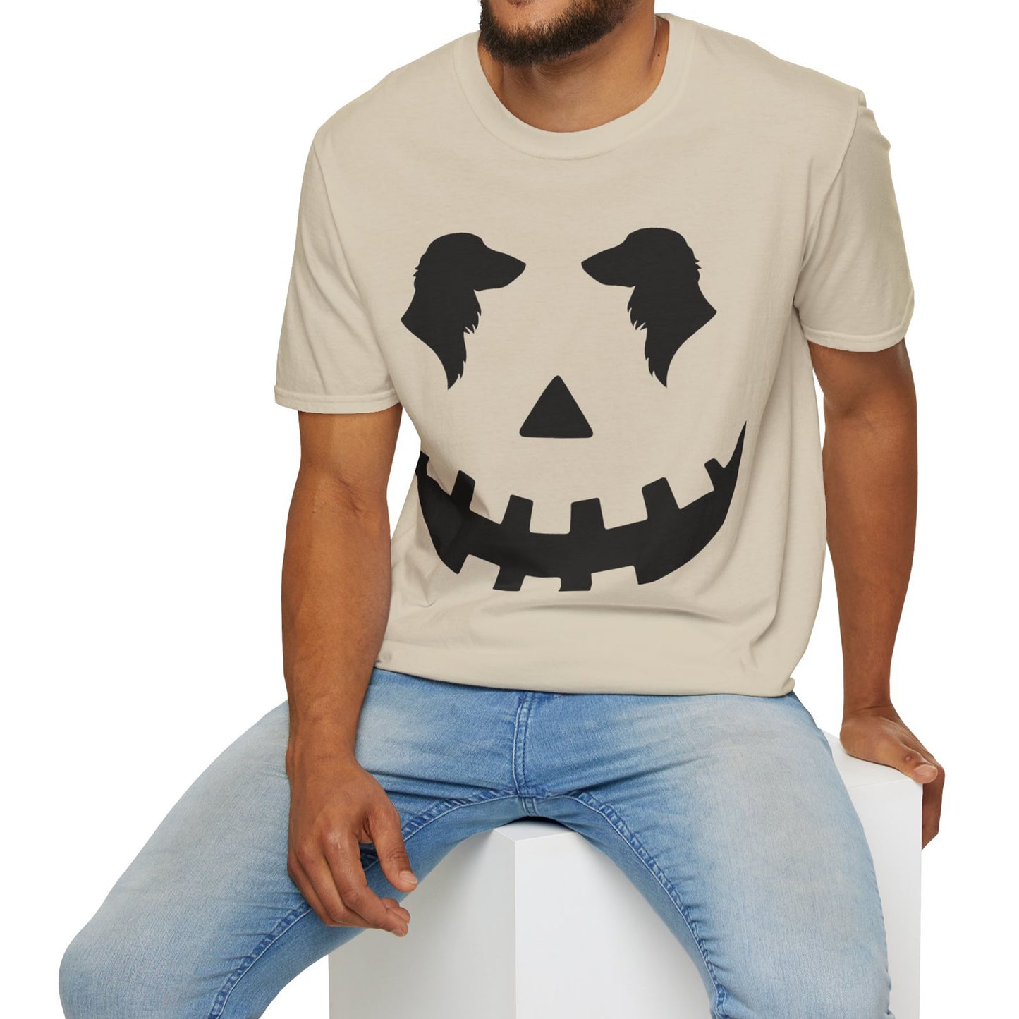 "Long Black Jack" Long-Haired Dachshund Halloween Unisex Softstyle T-Shirt