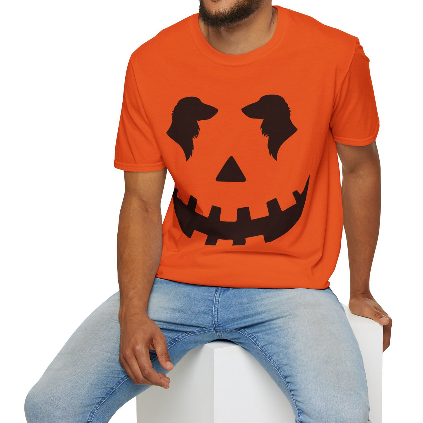 "Long Black Jack" Long-Haired Dachshund Halloween Unisex Softstyle T-Shirt