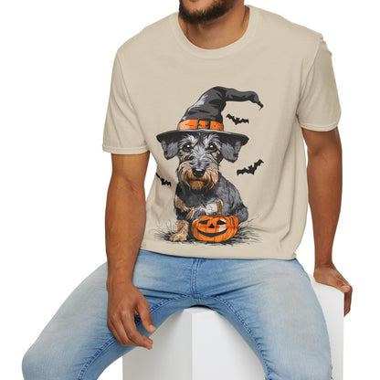 "Pumpkin Pie" Wire-Haired Dachshund Halloween Unisex Softstyle T-Shirt