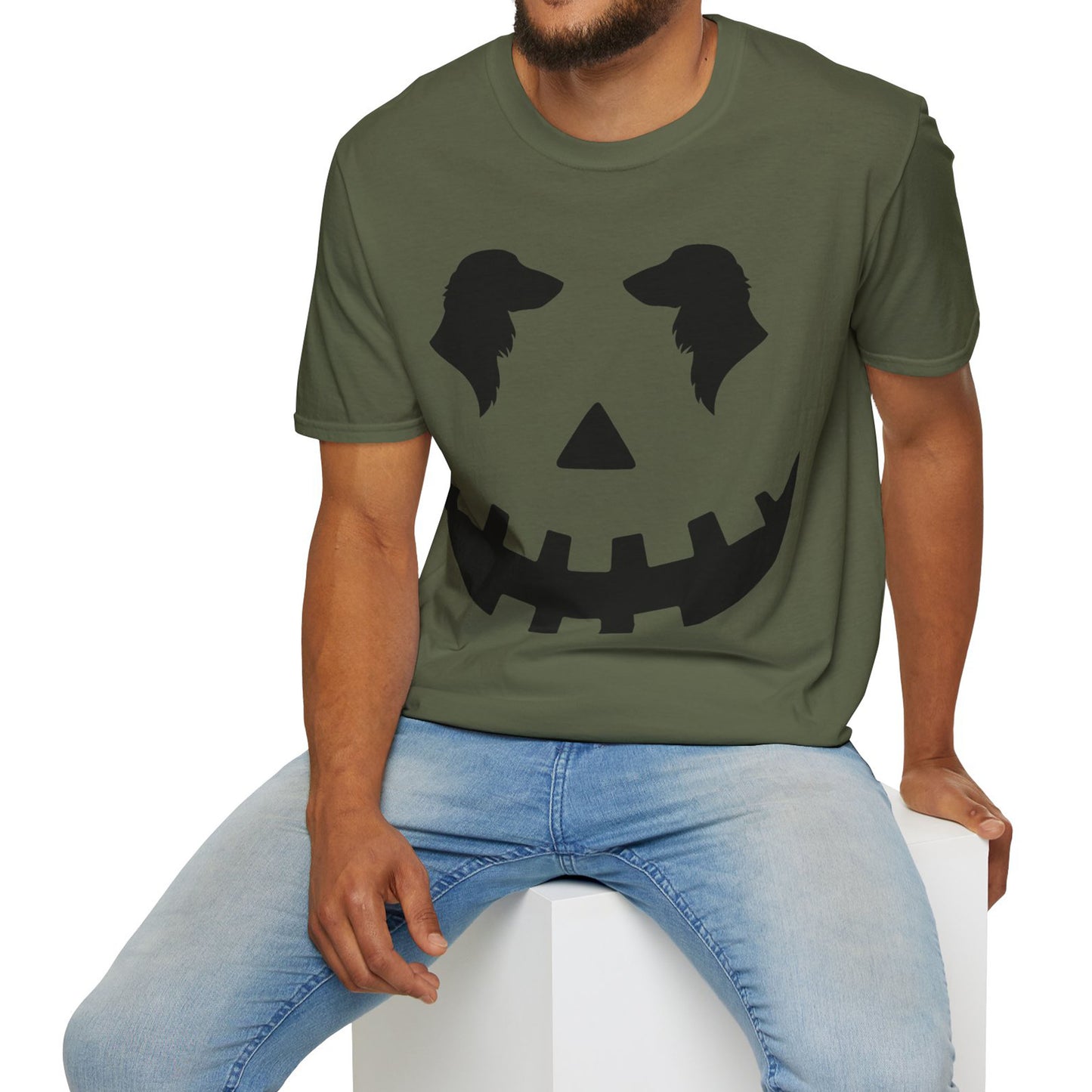 "Long Black Jack" Long-Haired Dachshund Halloween Unisex Softstyle T-Shirt