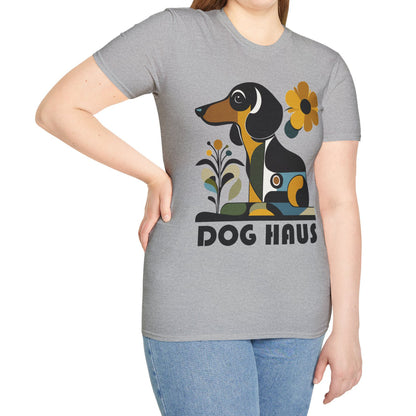 "Smooth Haus" Smooth-Haired Dachshund Unisex Softstyle T-Shirt