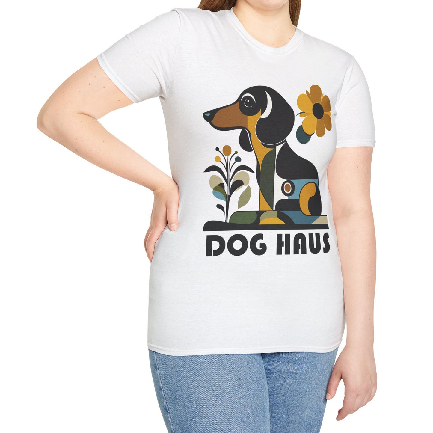 "Smooth Haus" Smooth-Haired Dachshund Unisex Softstyle T-Shirt