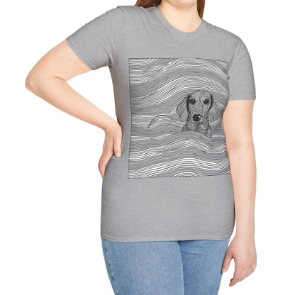 "Smooth Joy" Tan Smooth-Haired Dachshund Unisex Softstyle T-Shirt