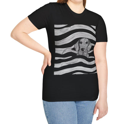 "Smooth Joy" Tan Smooth-Haired Dachshund Unisex Softstyle T-Shirt