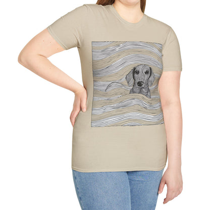 "Smooth Joy" Tan Smooth-Haired Dachshund Unisex Softstyle T-Shirt