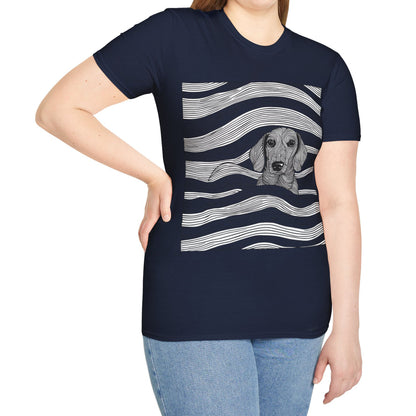 "Smooth Joy" Tan Smooth-Haired Dachshund Unisex Softstyle T-Shirt