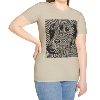 "Maze" Smooth-Haired Dachshund Unisex Softstyle T-Shirt