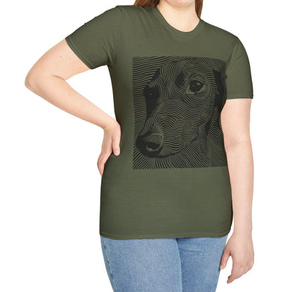 "Maze" Smooth-Haired Dachshund Unisex Softstyle T-Shirt