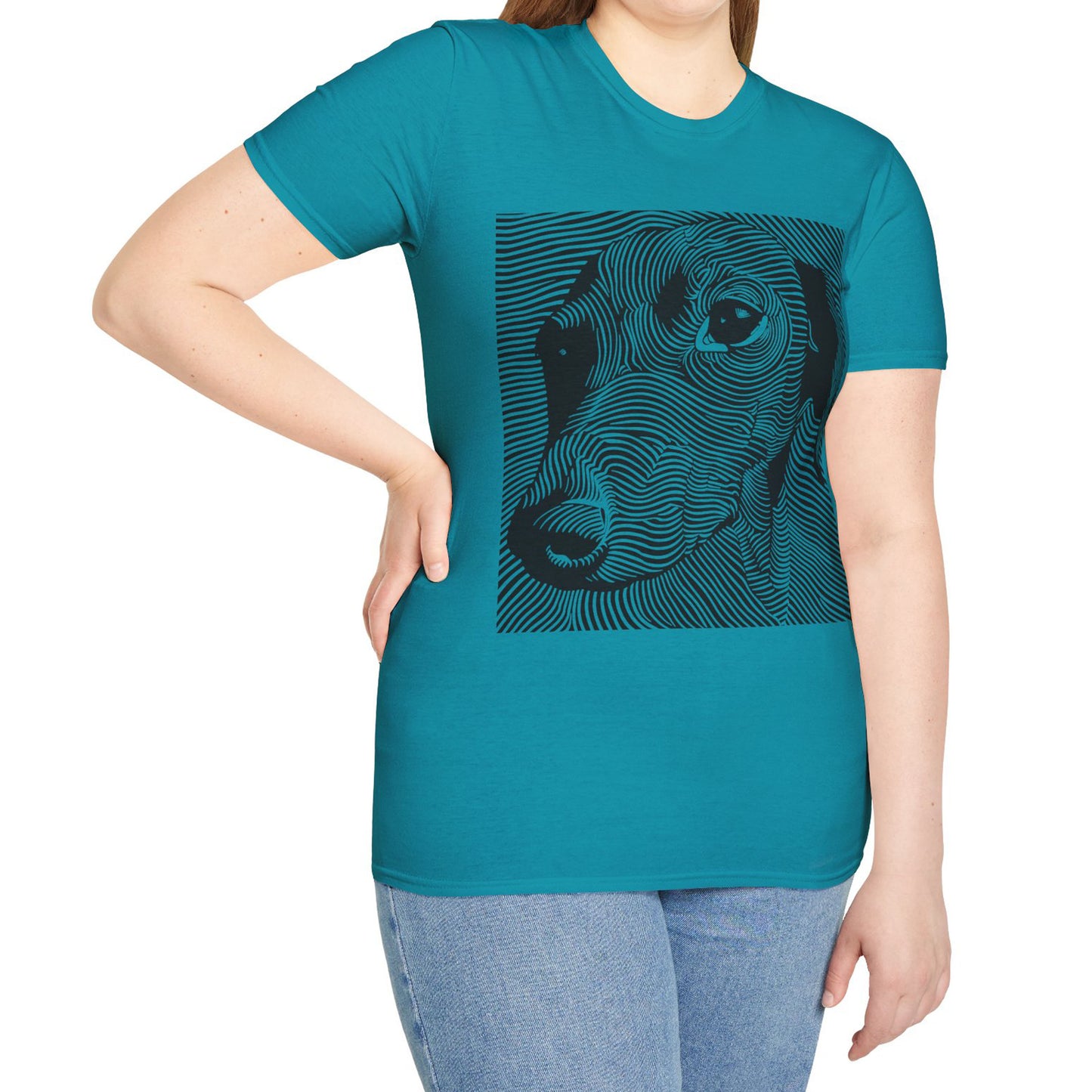 "Maze" Smooth-Haired Dachshund Unisex Softstyle T-Shirt