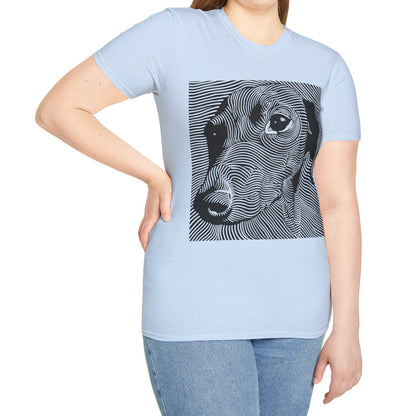 "Maze" Smooth-Haired Dachshund Unisex Softstyle T-Shirt