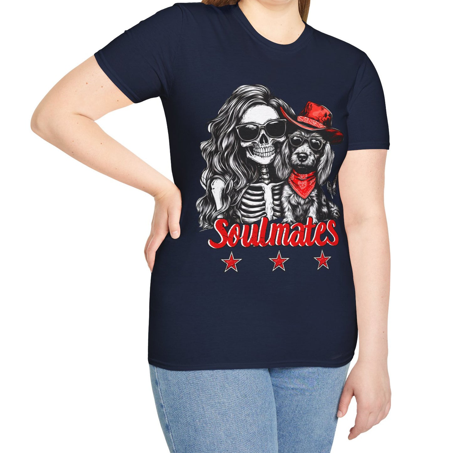 "Wired Soulmates" Wire-Haired Dachshund Halloween Unisex Softstyle T-Shirt