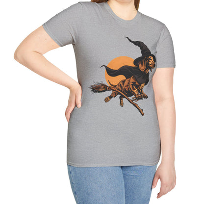 "Take Flight" Tan Smooth-Haired Dachshund Halloween Unisex Softstyle T-Shirt