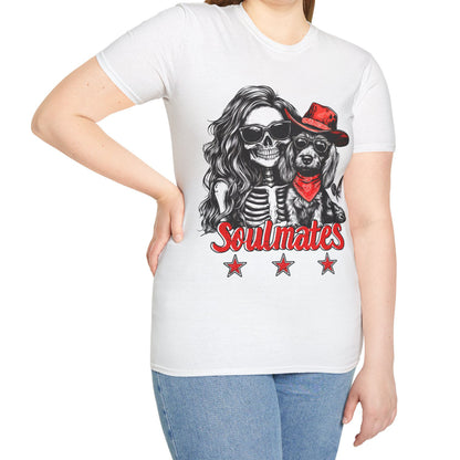 "Wired Soulmates" Wire-Haired Dachshund Halloween Unisex Softstyle T-Shirt