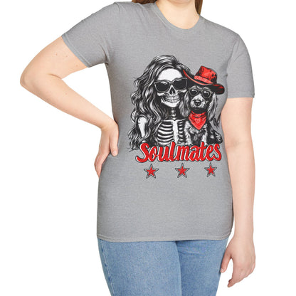 "Wired Soulmates" Wire-Haired Dachshund Halloween Unisex Softstyle T-Shirt