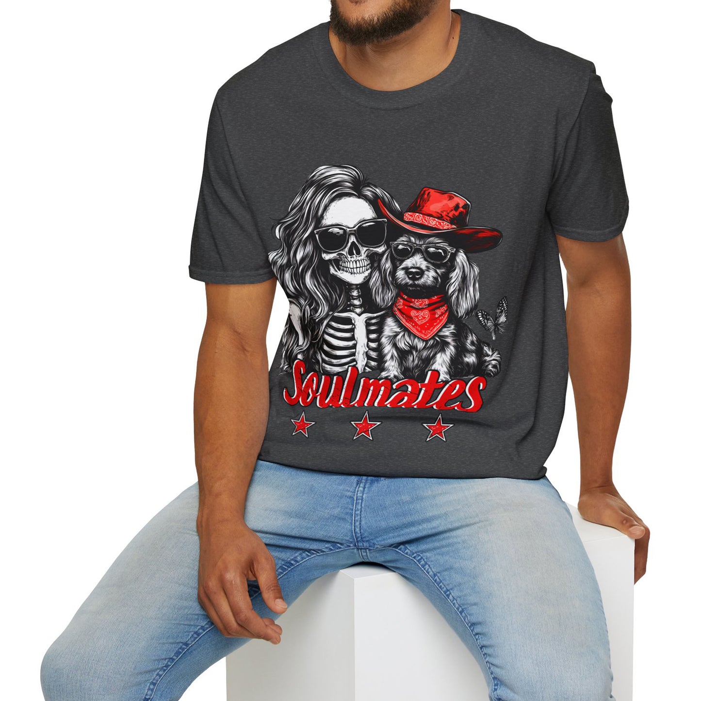 "Wired Soulmates" Wire-Haired Dachshund Halloween Unisex Softstyle T-Shirt