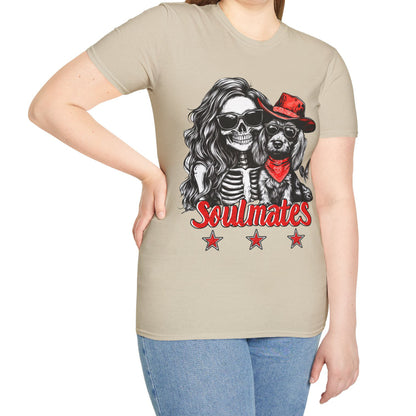 "Wired Soulmates" Wire-Haired Dachshund Halloween Unisex Softstyle T-Shirt