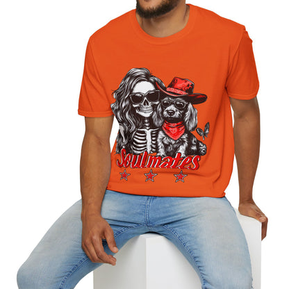 "Wired Soulmates" Wire-Haired Dachshund Halloween Unisex Softstyle T-Shirt